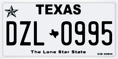 TX license plate DZL0995