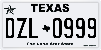 TX license plate DZL0999
