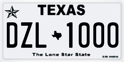 TX license plate DZL1000