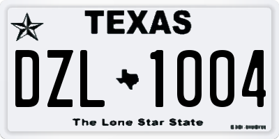 TX license plate DZL1004