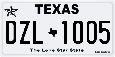 TX license plate DZL1005