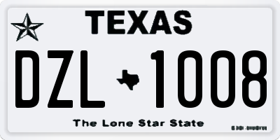 TX license plate DZL1008