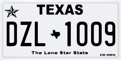 TX license plate DZL1009