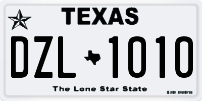 TX license plate DZL1010