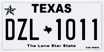 TX license plate DZL1011
