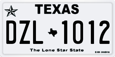 TX license plate DZL1012