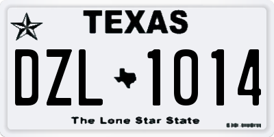 TX license plate DZL1014