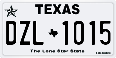 TX license plate DZL1015