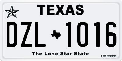 TX license plate DZL1016