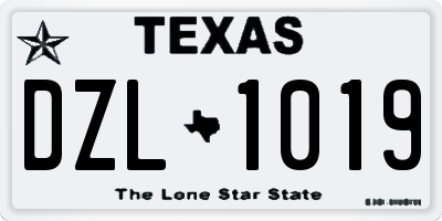 TX license plate DZL1019