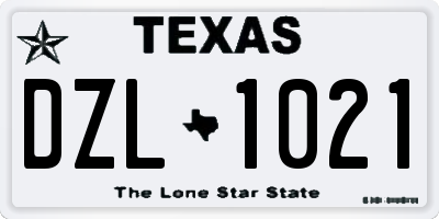 TX license plate DZL1021