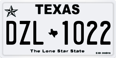 TX license plate DZL1022