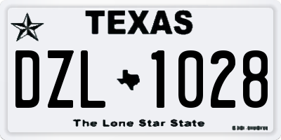 TX license plate DZL1028
