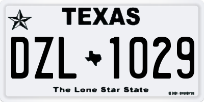 TX license plate DZL1029