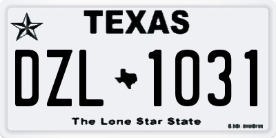 TX license plate DZL1031
