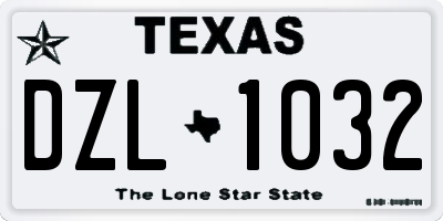 TX license plate DZL1032