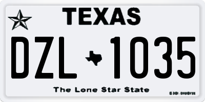 TX license plate DZL1035