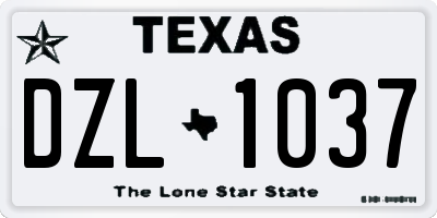 TX license plate DZL1037