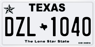TX license plate DZL1040