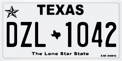 TX license plate DZL1042