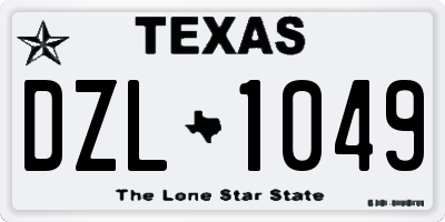 TX license plate DZL1049