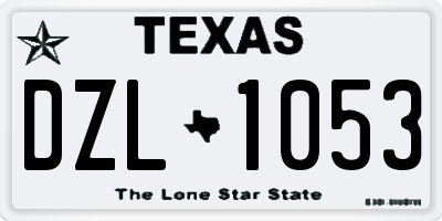 TX license plate DZL1053