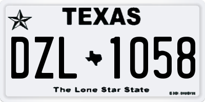 TX license plate DZL1058