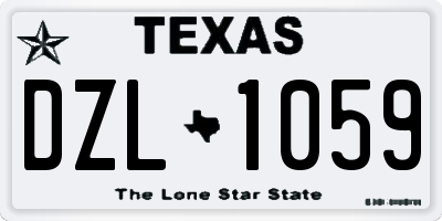 TX license plate DZL1059