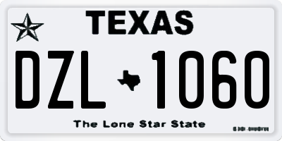 TX license plate DZL1060