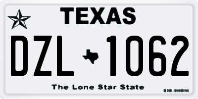 TX license plate DZL1062
