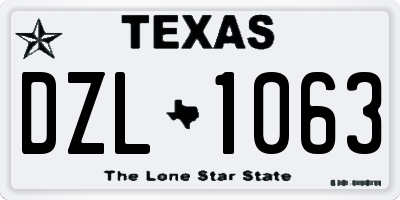 TX license plate DZL1063