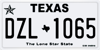 TX license plate DZL1065