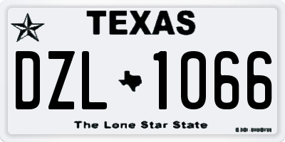 TX license plate DZL1066