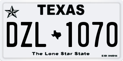TX license plate DZL1070