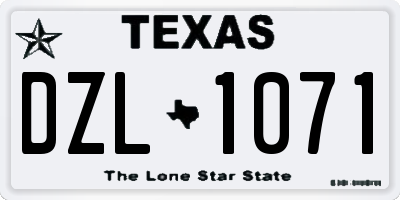 TX license plate DZL1071