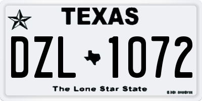 TX license plate DZL1072