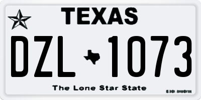 TX license plate DZL1073