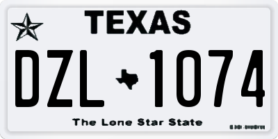 TX license plate DZL1074
