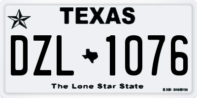 TX license plate DZL1076