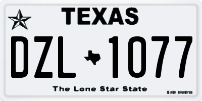 TX license plate DZL1077