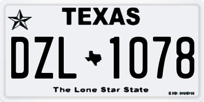 TX license plate DZL1078