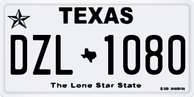 TX license plate DZL1080