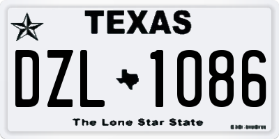 TX license plate DZL1086
