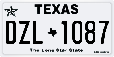 TX license plate DZL1087