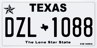 TX license plate DZL1088