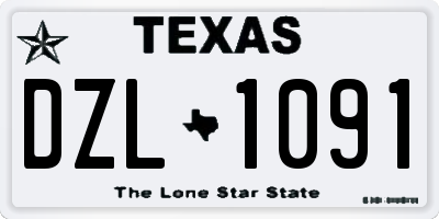 TX license plate DZL1091