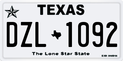 TX license plate DZL1092