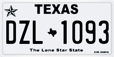 TX license plate DZL1093