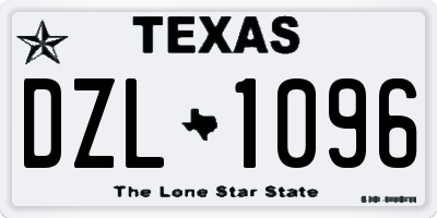 TX license plate DZL1096