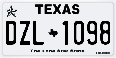 TX license plate DZL1098